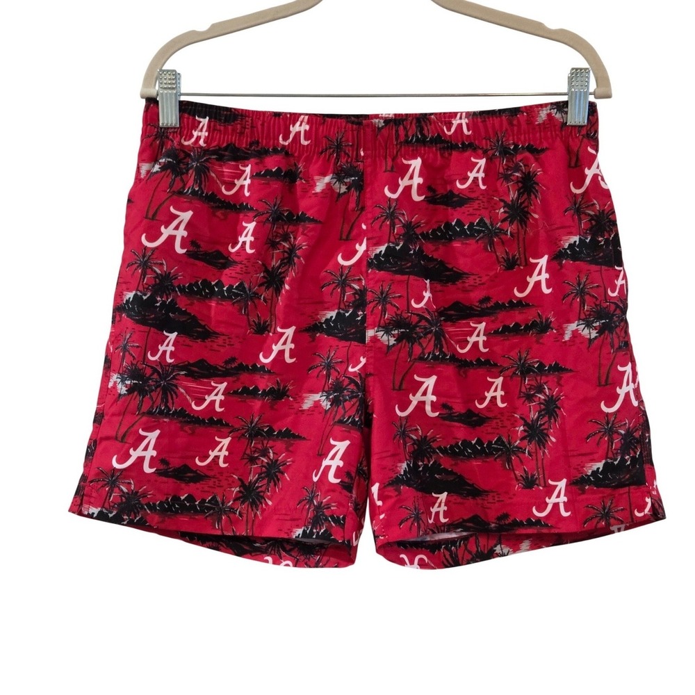Alabama Crimson Tide FOCO Mens Small Red Tropical Logo Swim Trunks NWT